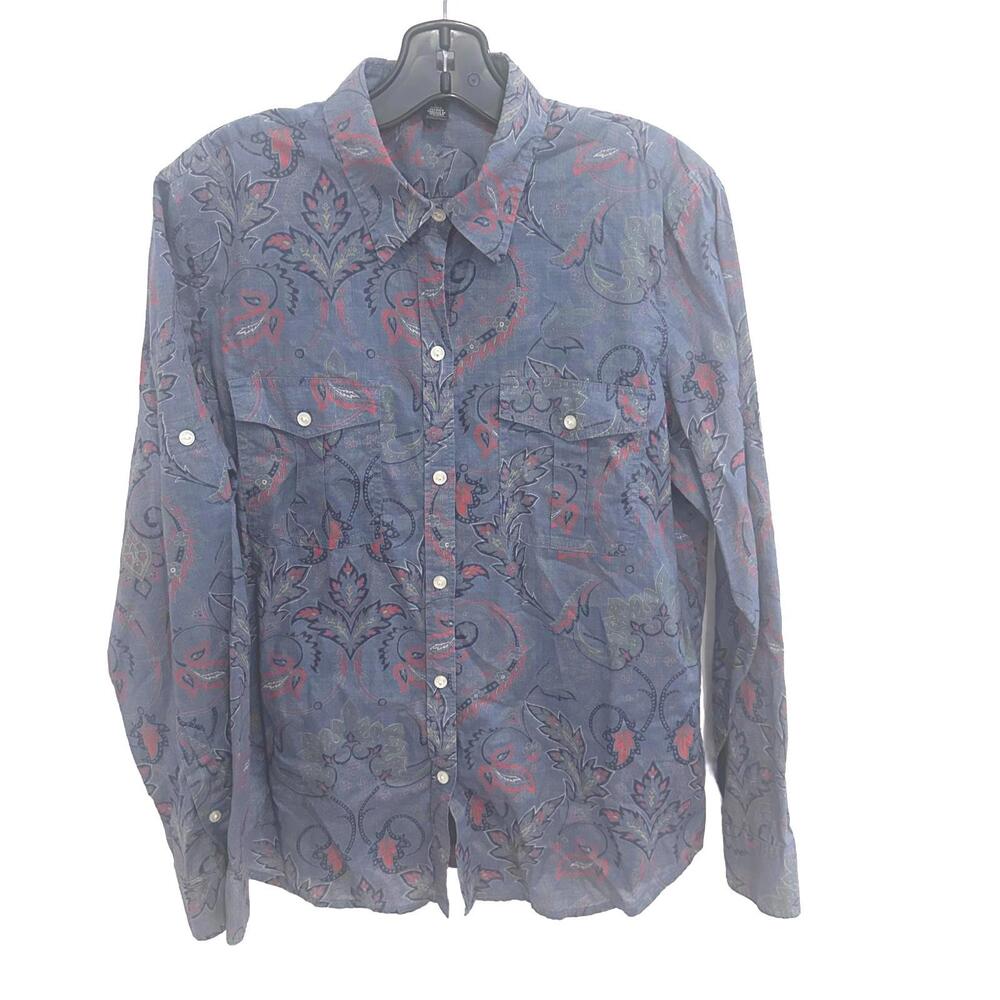 Lauren Jeans Company Ralph Lauren Blue /Red Paisley Button-Up Shirt  - Large